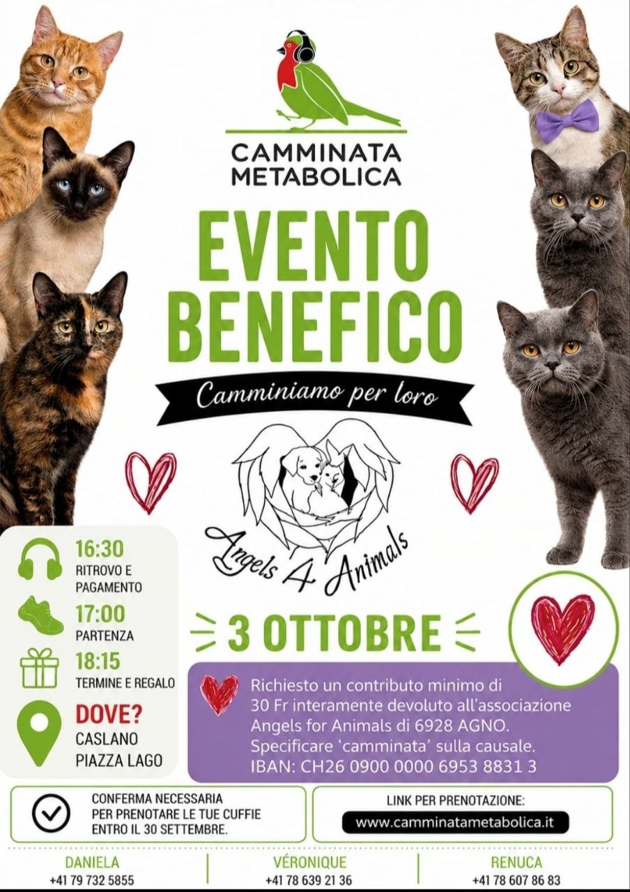 Caslano Camminata Metabolica Benefica per ANGELS 4 ANIMALS  