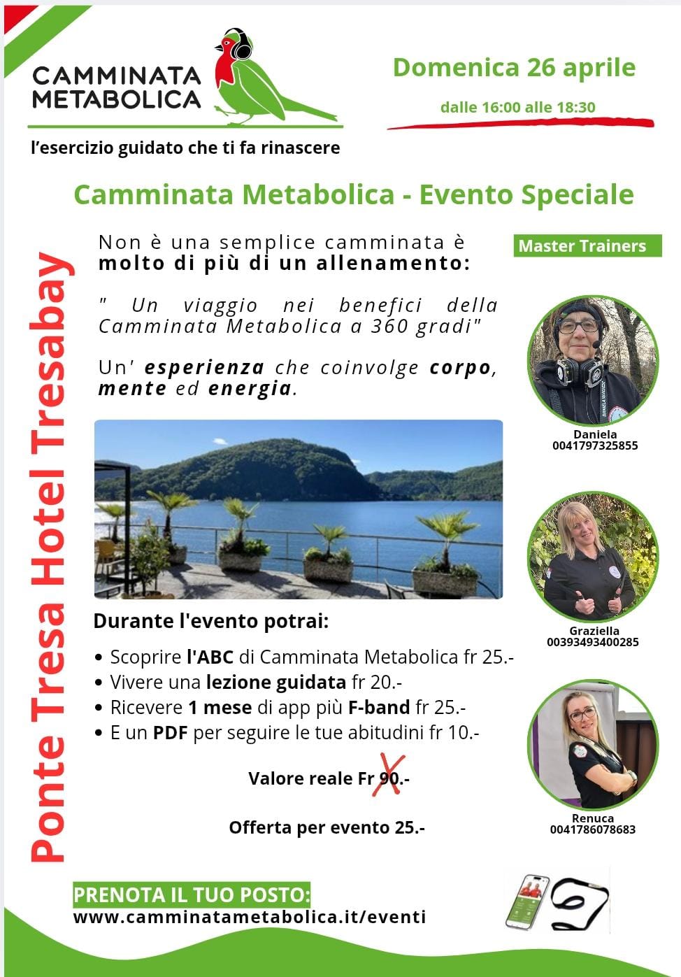 Hotel TresaBay Ponte Tresa - Evento Speciale di Camminata Metabolica con 3 Master Trainer 