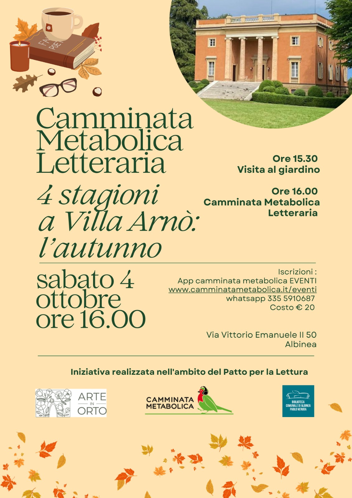 ALBINEA (RE) - VILLA ARNO' " CAMMINATA METABOLICA LETTERARIA : L'AUTUNNO"