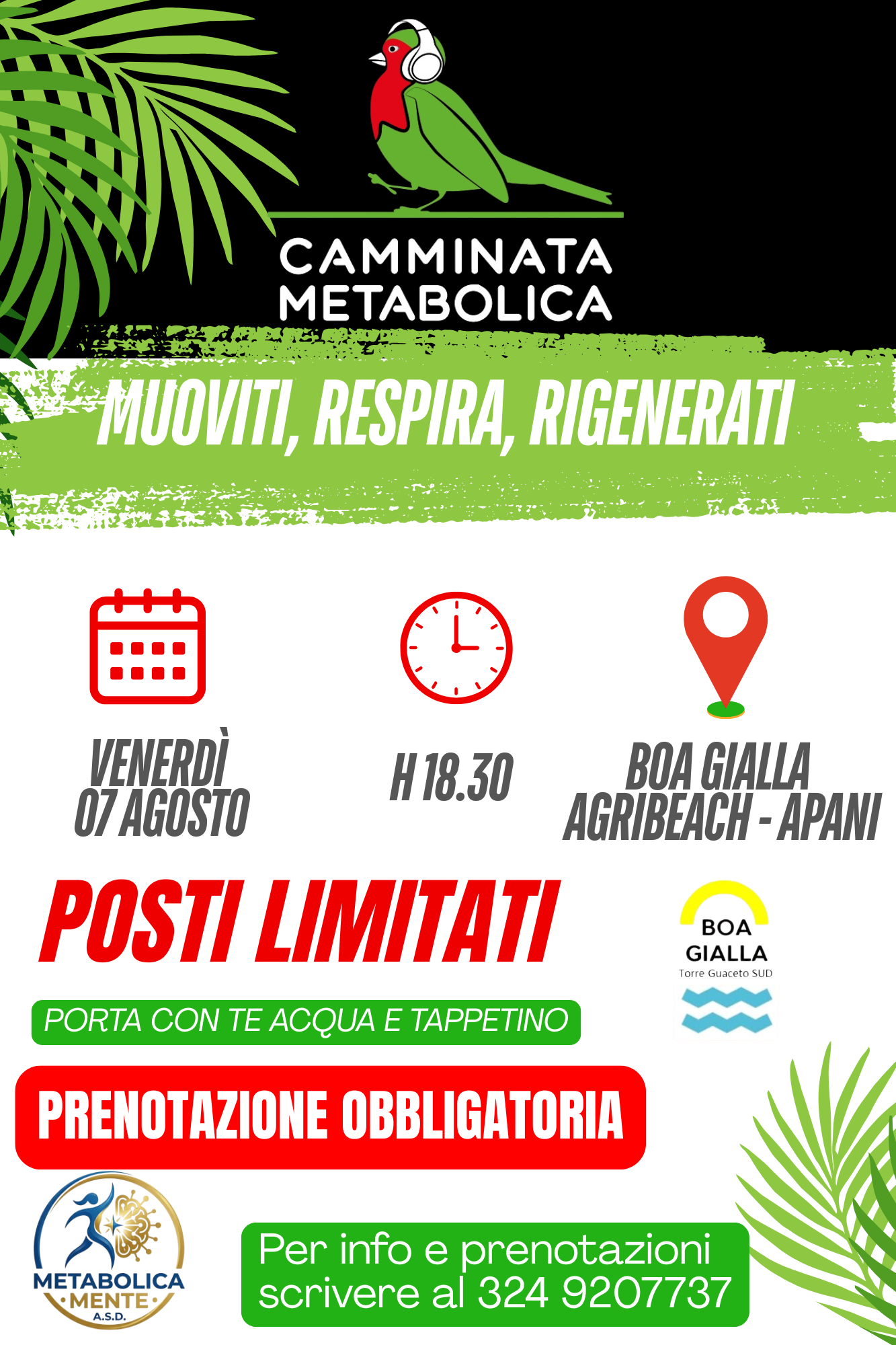 🌿 CAMMINATA METABOLICA A BOA GIALLA AGRIBEACH 🌿