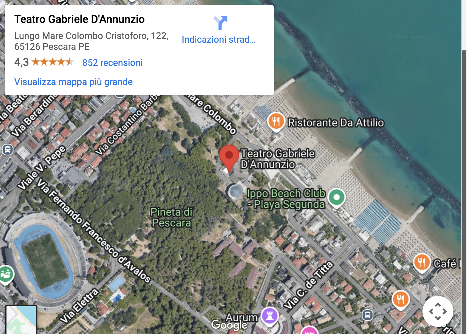 PESCARA-LUNGOMARE SUD (DAVANTI TEATRO D'ANNUNZIO)