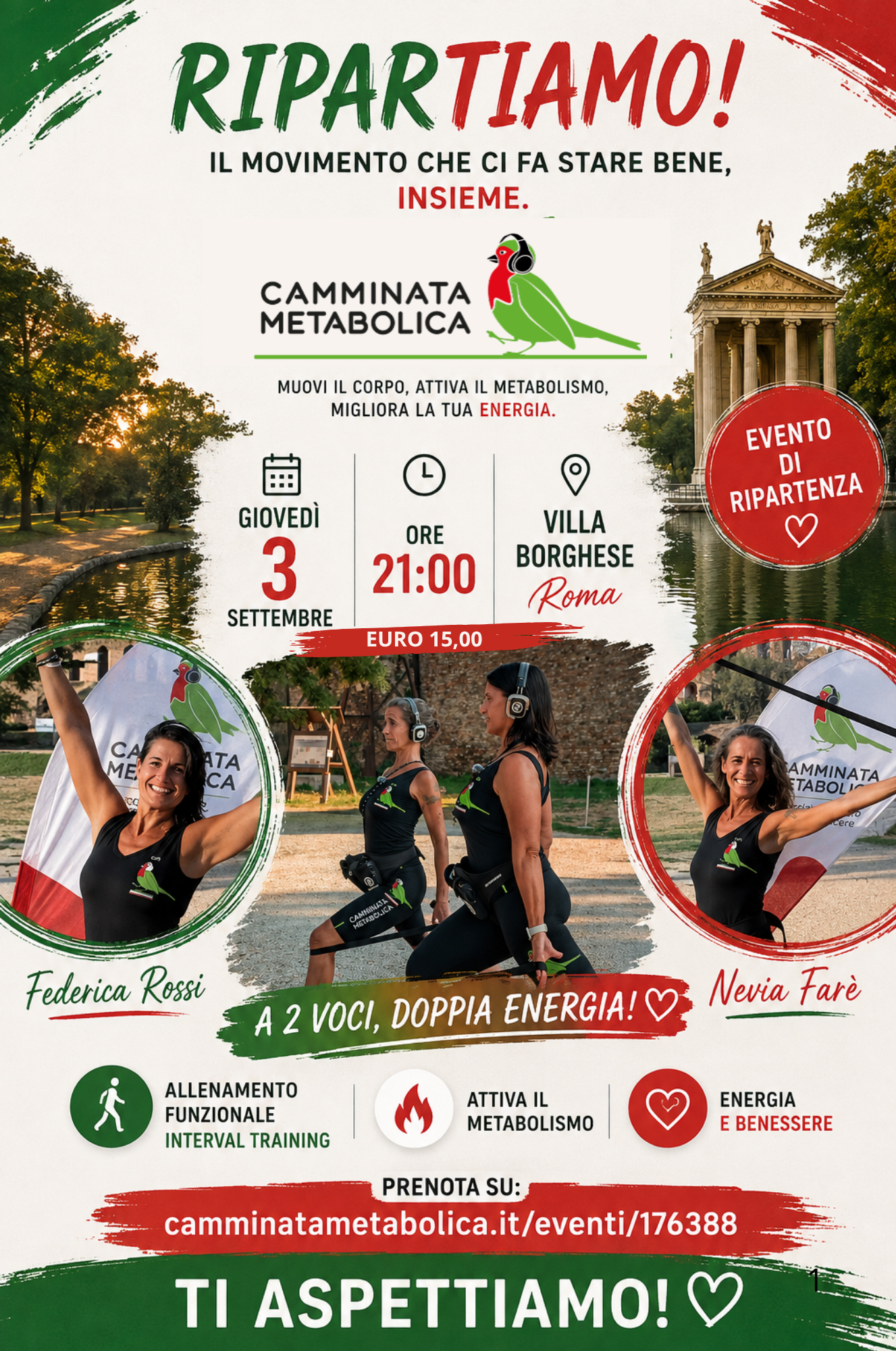 ROMA VILLA BORGHESE - RIPARTIAMO INSIEME CON UNA NOVA ENERGIA 🔥