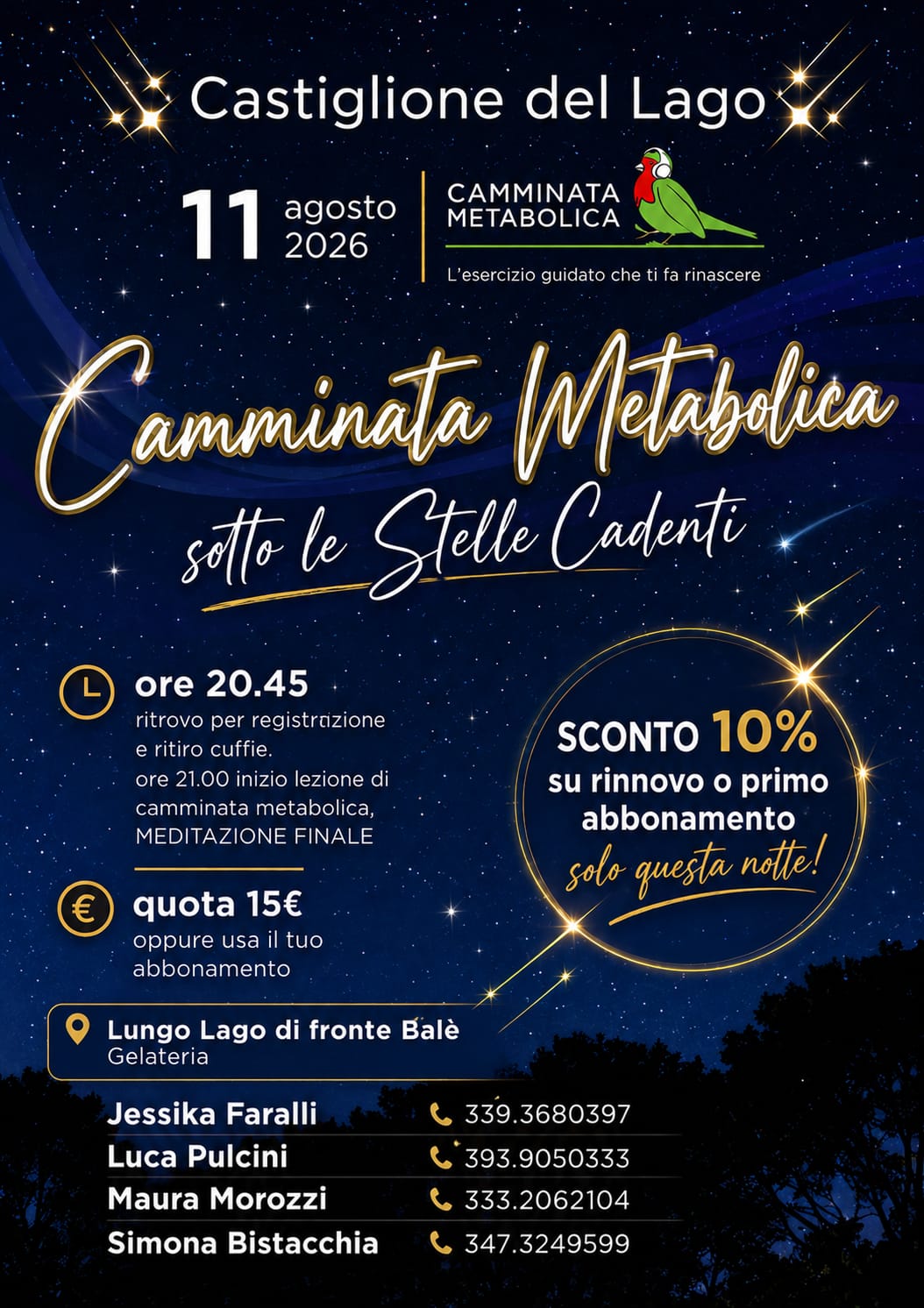 Camminata Metabolica Sotto le Stelle Cadenti